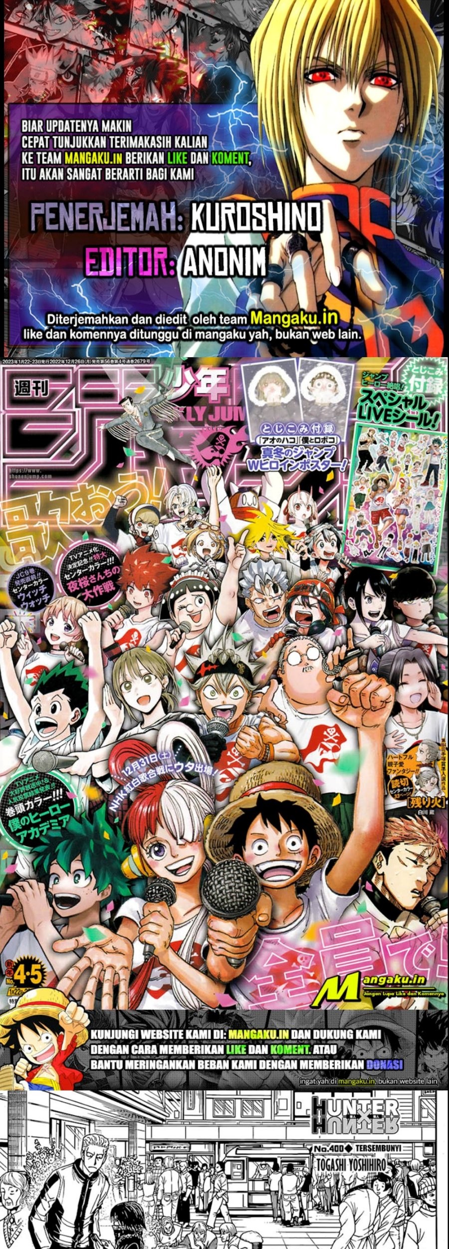 Komik Hunter x Hunter Chapter 400 gambar nomor 1