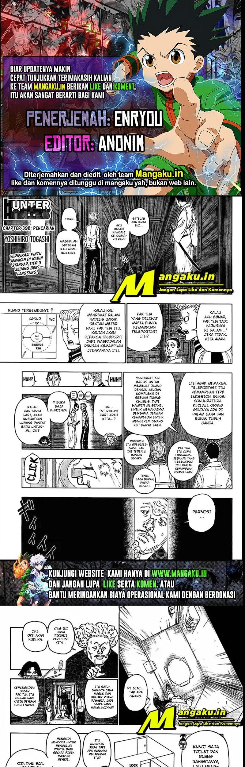 Komik Hunter x Hunter Chapter 398 gambar nomor 1