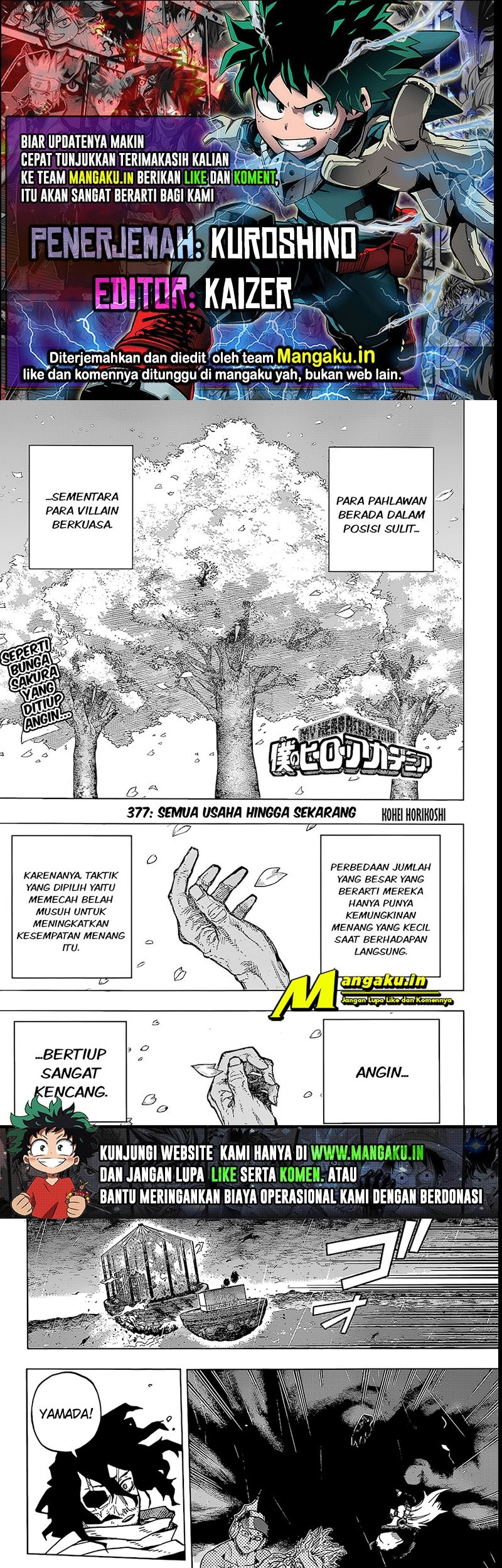 Komik Boku no Hero Academia Chapter 377 gambar nomor 1