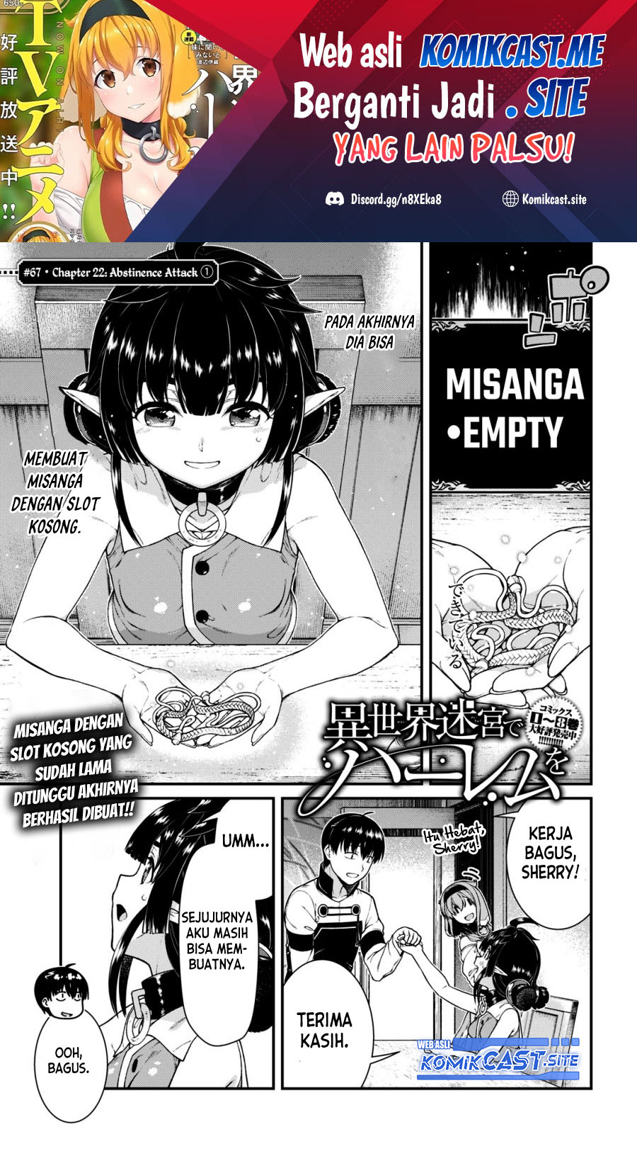 Manga Isekai Meikyuu de Harem wo Chapter 67 gambar nomor 2