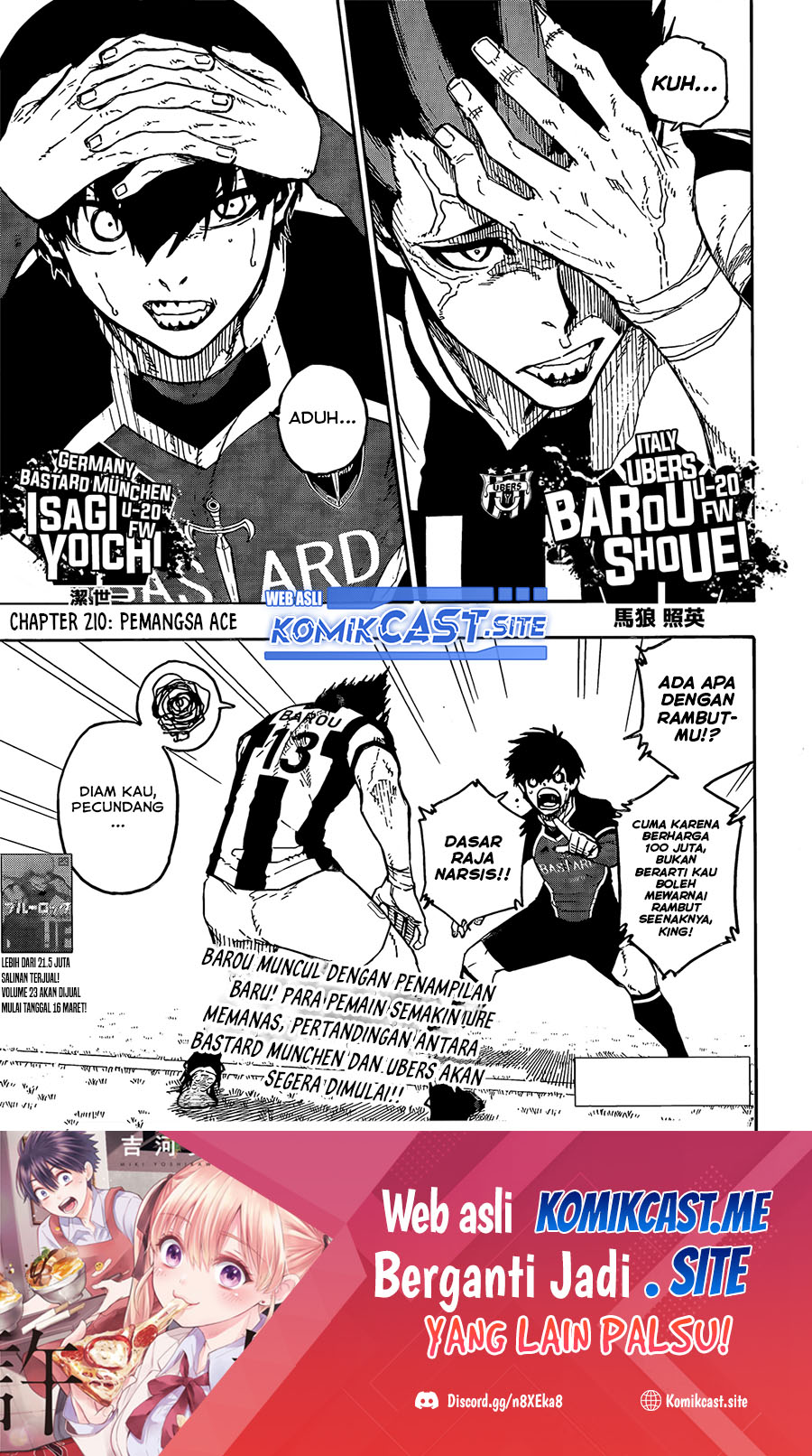 Manga Blue Lock Chapter 210 gambar nomor 2