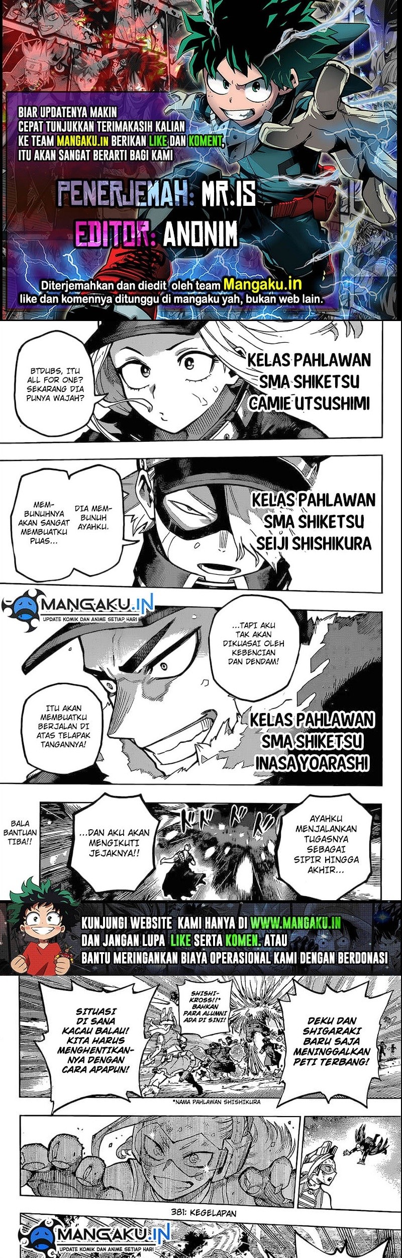 Komik Boku no Hero Academia Chapter 381 gambar nomor 1