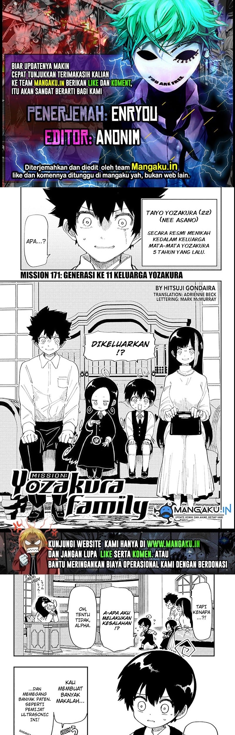 Komik Mission: Yozakura Family Chapter 171 gambar nomor 1