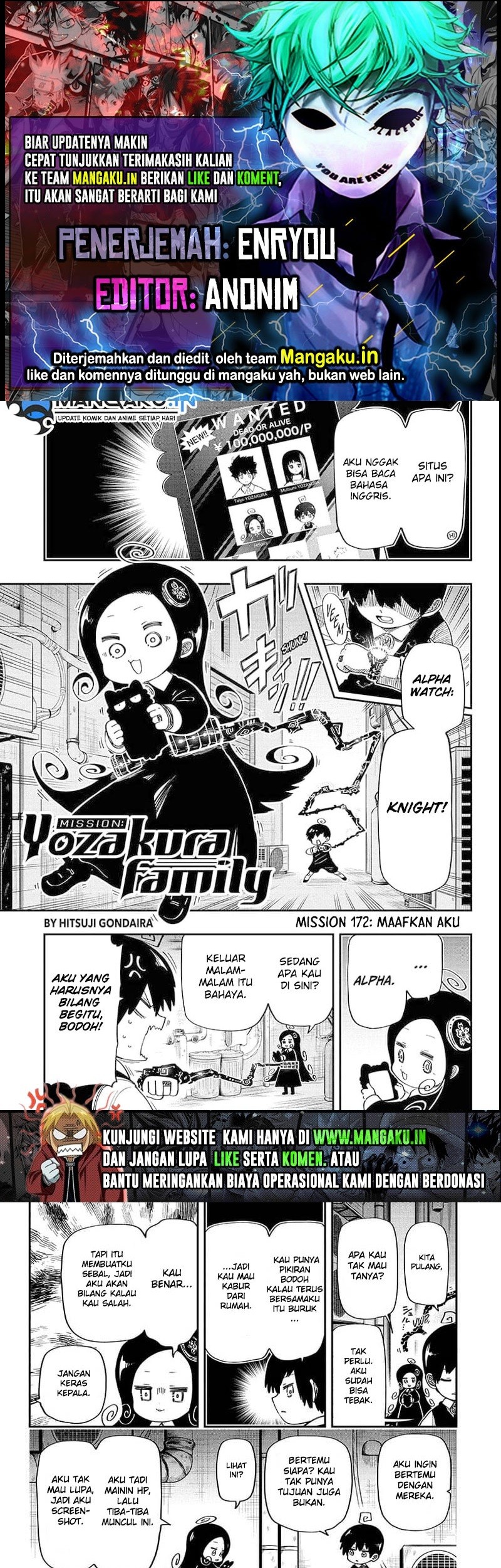 Komik Mission: Yozakura Family Chapter 172 gambar nomor 1