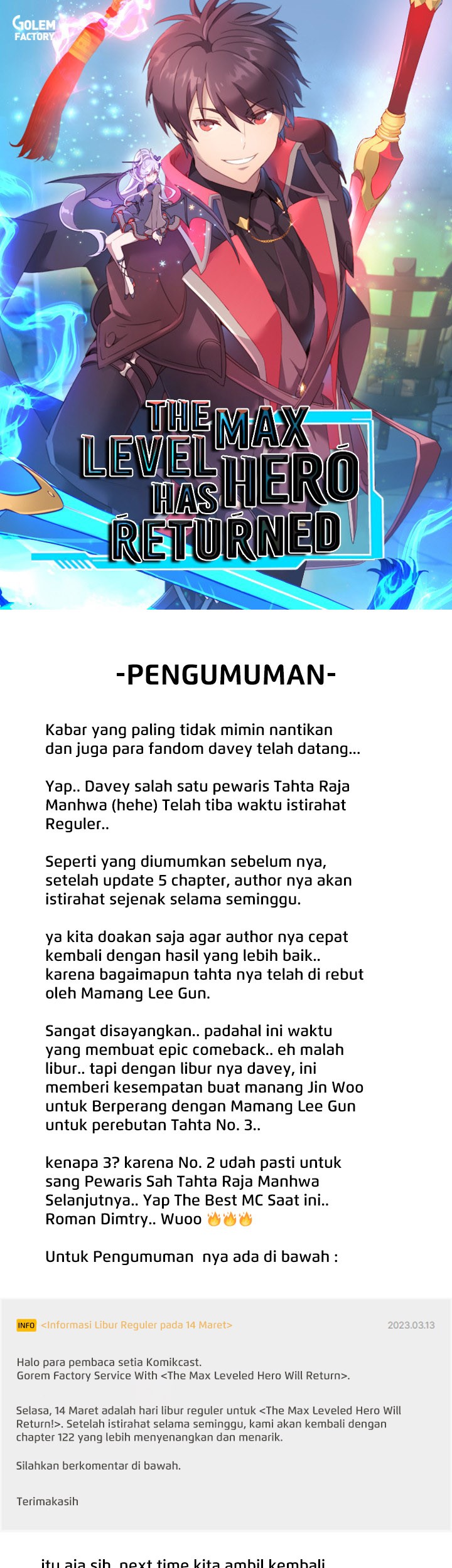 Komik The MAX leveled hero will return! Chapter 121.5 gambar nomor 1