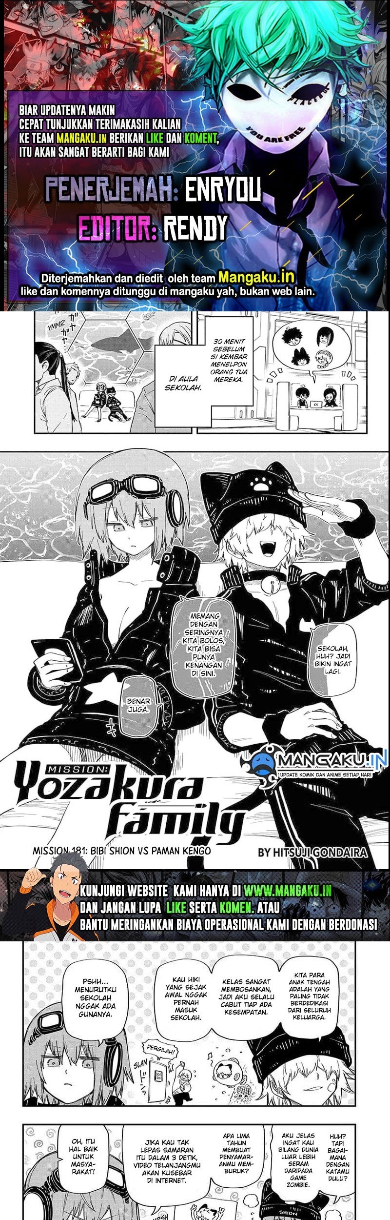 Komik Mission: Yozakura Family Chapter 181 gambar nomor 1