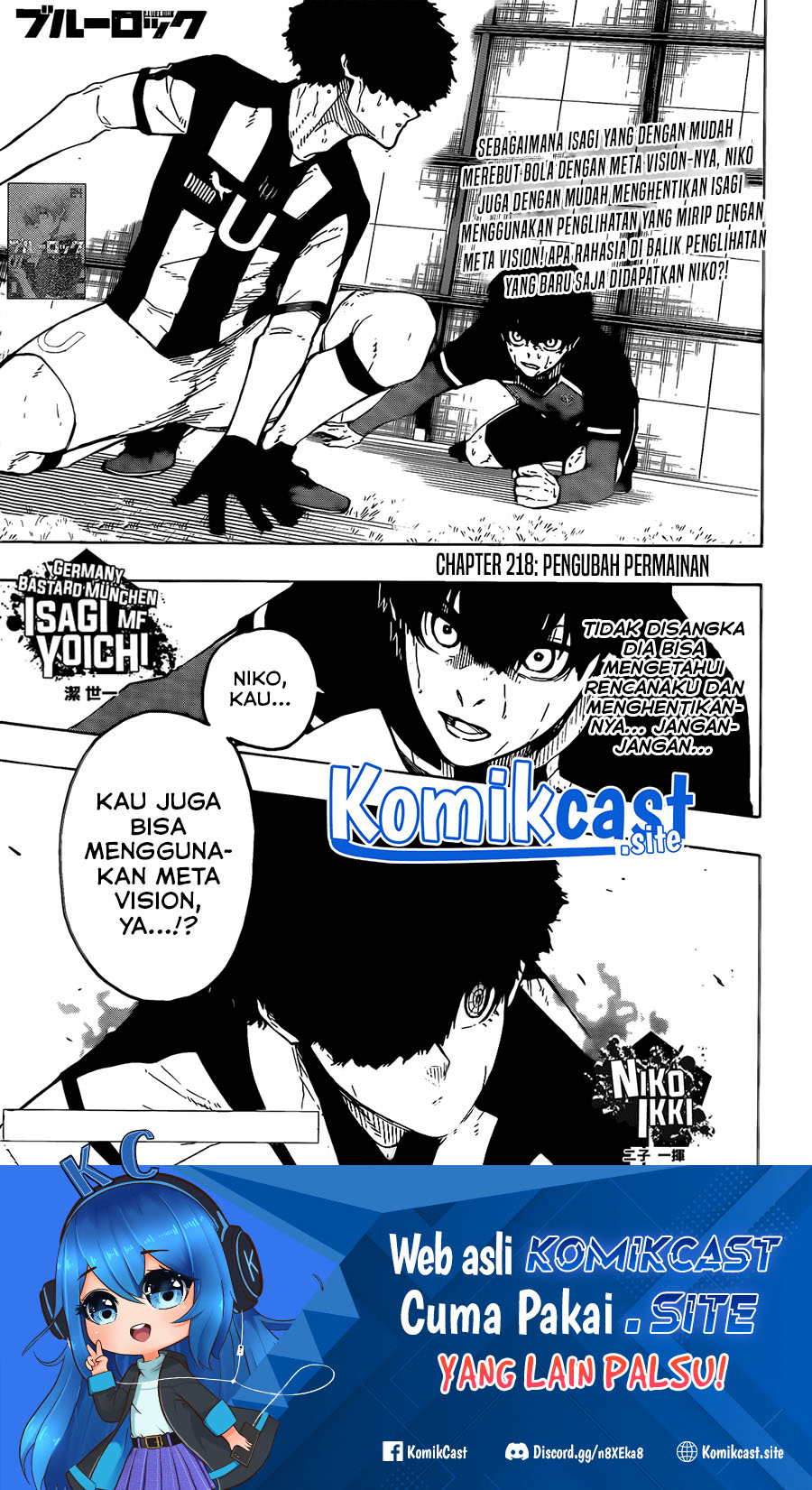 Manga Blue Lock Chapter 218 gambar nomor 2