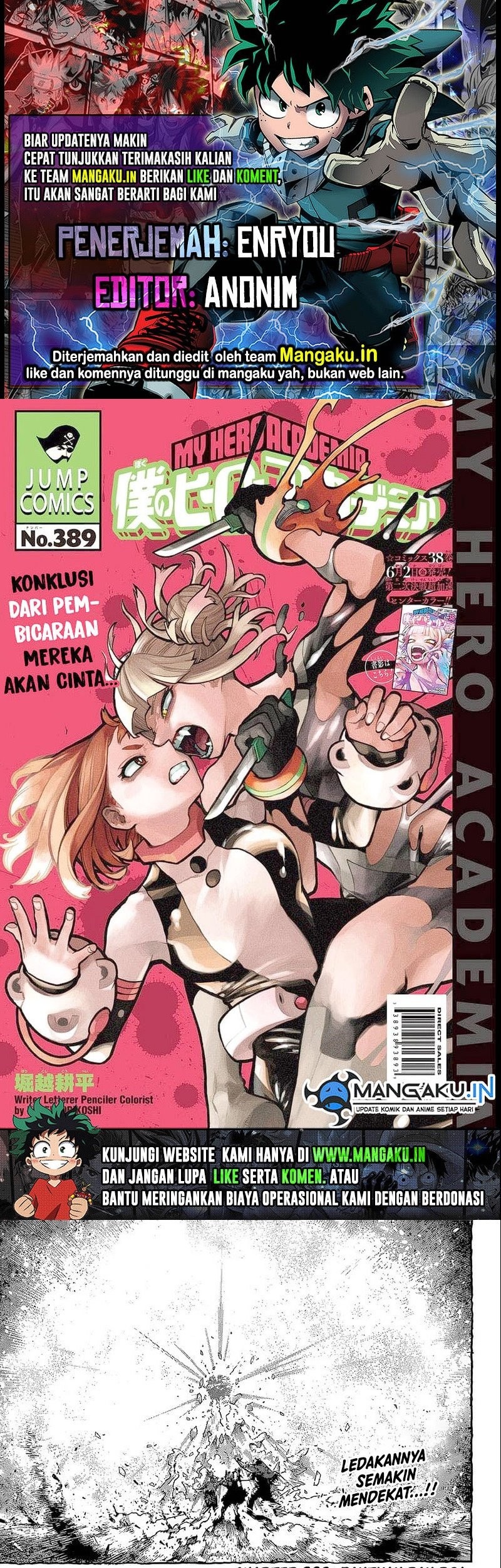 Komik Boku no Hero Academia Chapter 389 gambar nomor 1