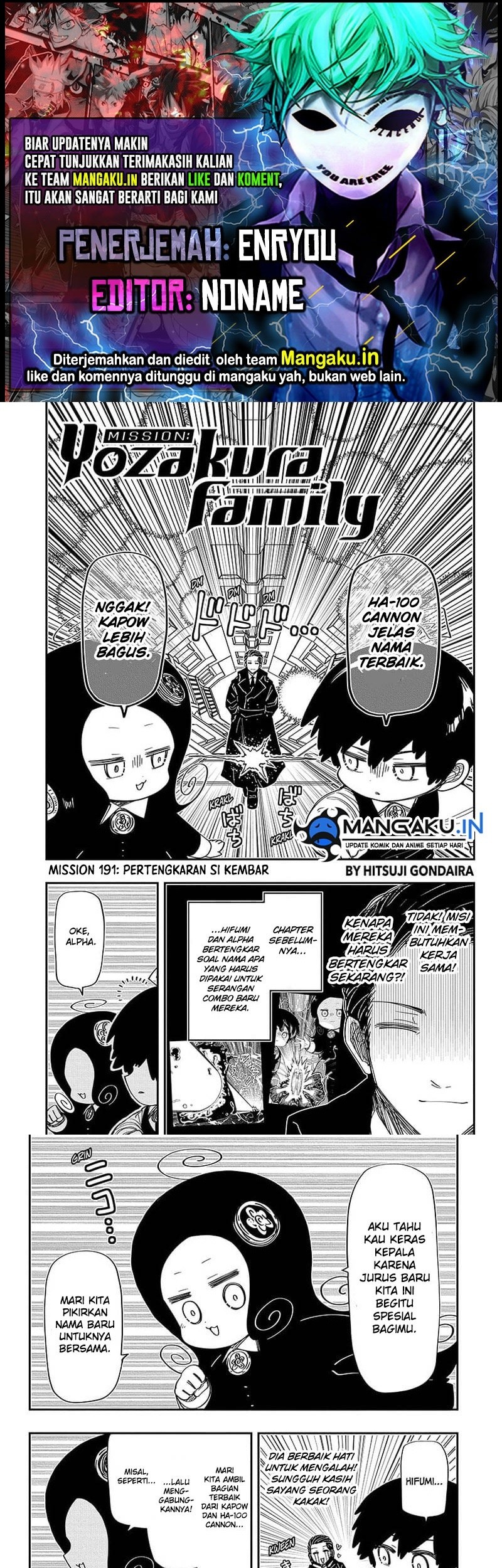 Komik Mission: Yozakura Family Chapter 191 gambar nomor 1