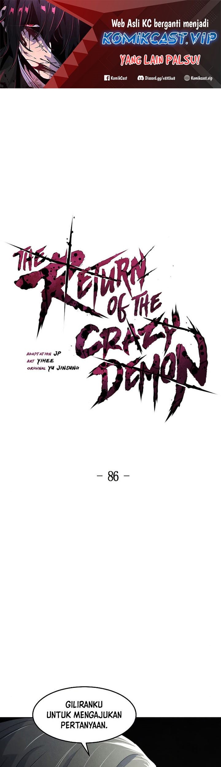 Manhwa Return of the Mad Demon Chapter 86 gambar nomor 2