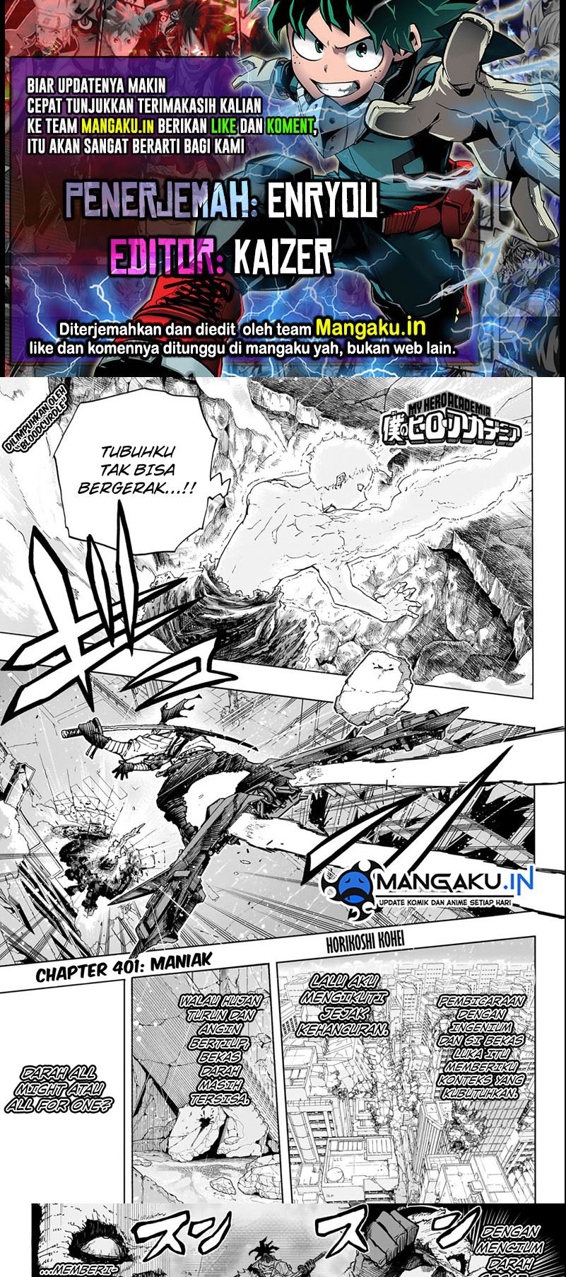 Komik Boku no Hero Academia Chapter 401 gambar nomor 1