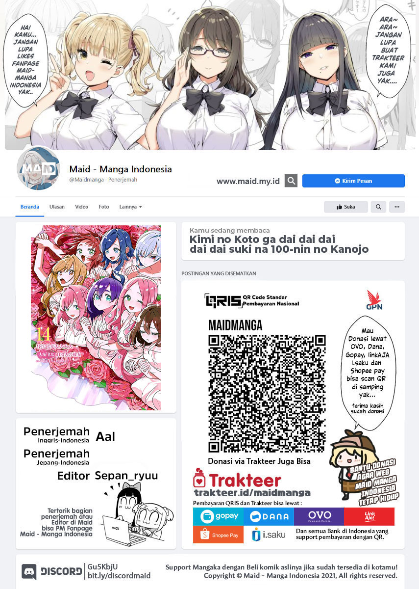 Manga Kimi no Koto ga Dai Dai Dai Dai Daisuki na 100-ri no Kanojo Chapter 110 gambar nomor 2