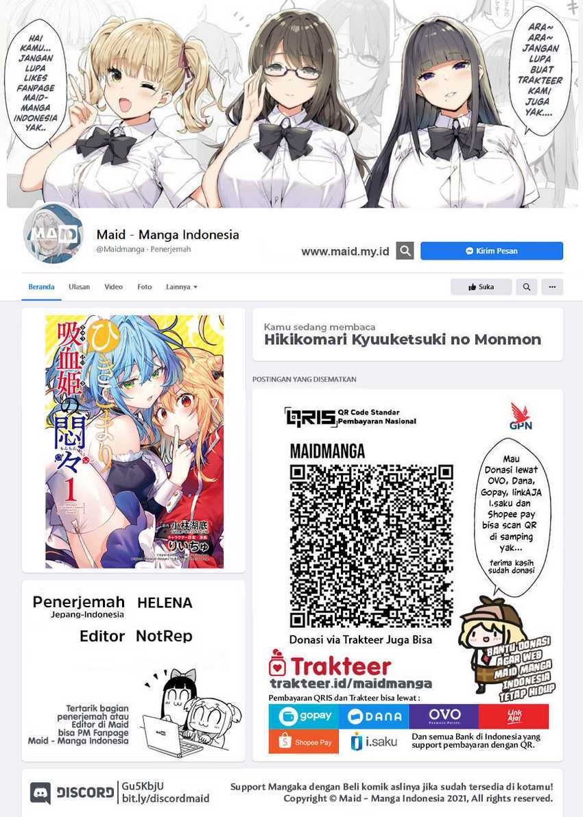 Manga Hikikomari Kyuuketsuki no Monmon Chapter 13 gambar nomor 2