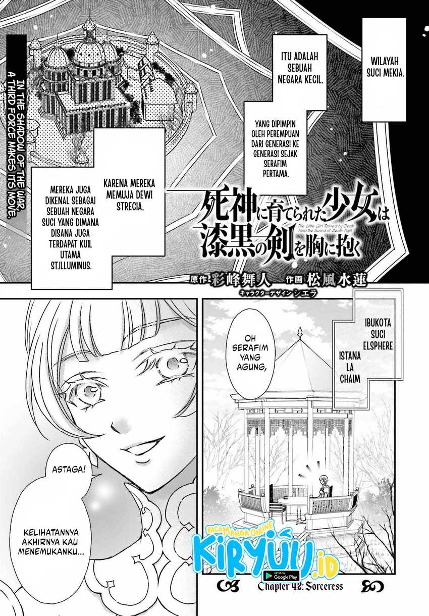 Manga Shinigami ni Sodaterareta Shoujo wa Shikkoku no Tsurugi wo Mune ni Idaku Chapter 42 gambar nomor 2