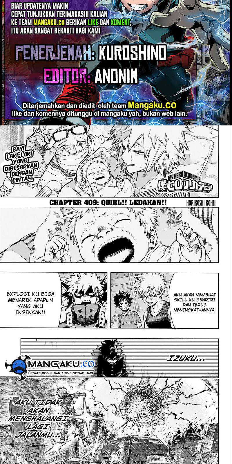 Komik Boku no Hero Academia Chapter 409 gambar nomor 1