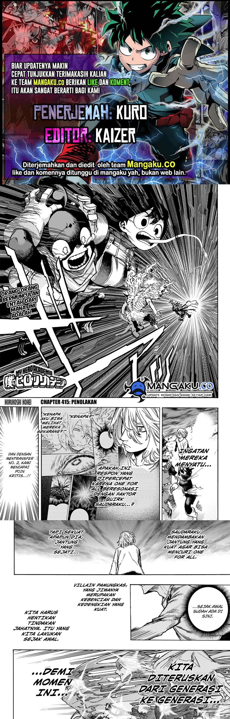 Komik Boku no Hero Academia Chapter 415 gambar nomor 1