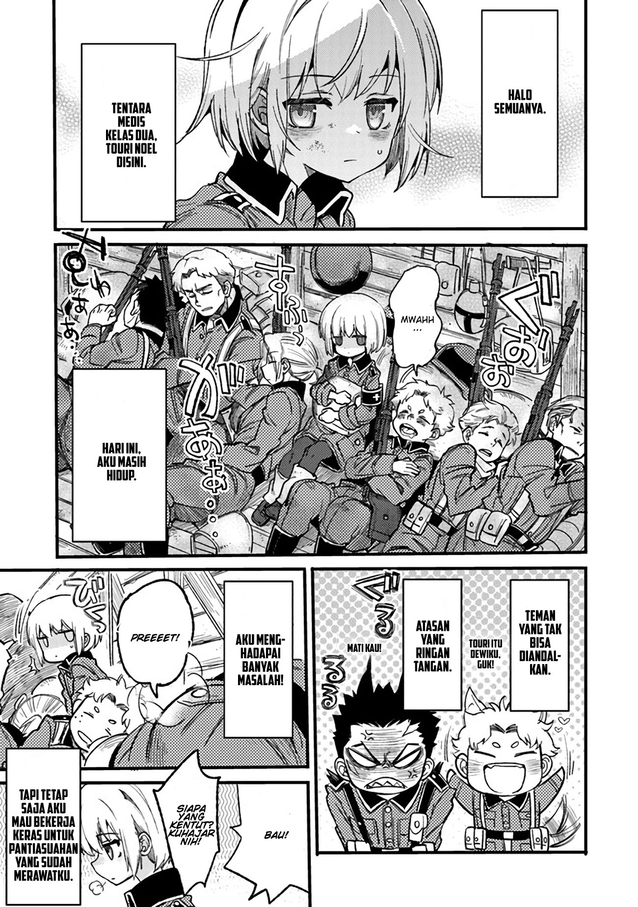 Manga TS Eiseihei-san no Senjou Nikki Chapter 03.1 gambar nomor 2