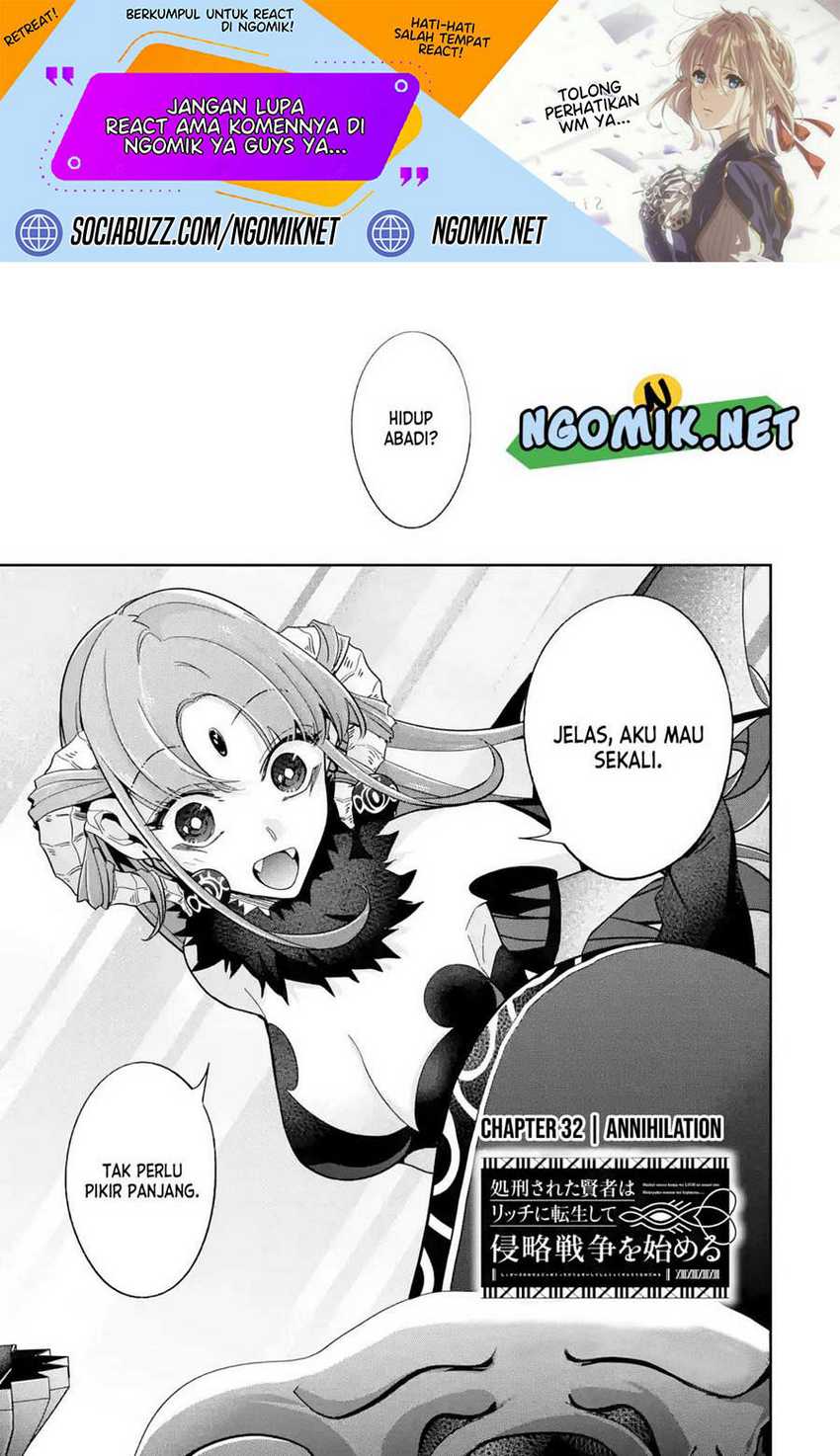 Manga The Executed Sage is Reincarnated as a Lich and Starts an All-Out War Chapter 32 gambar nomor 2