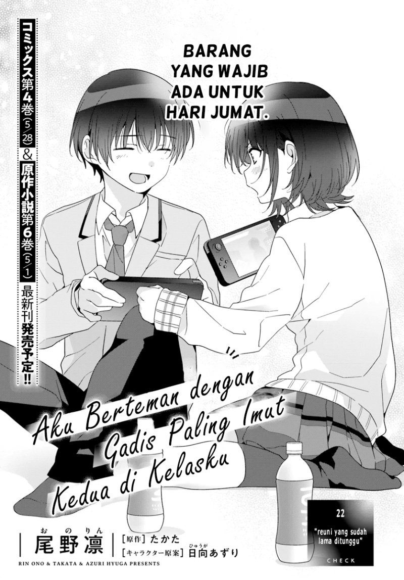 Manga Class de 2 Banme ni Kawaii Onna no Ko to Tomodachi ni Natta Chapter 22 gambar nomor 2