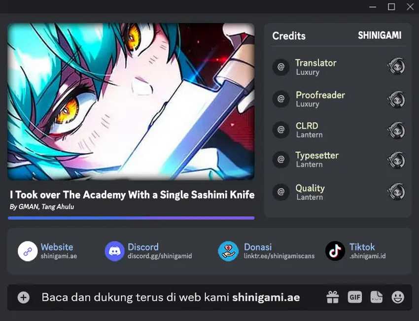 Komik I Took over The Academy With a Single Sashimi Knife Chapter 11 gambar nomor 1