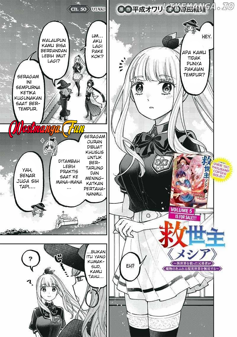 Manga Kyuuseishu MESHIA ~Isekai wo sukutta moto yuusha ga mamono no afureru genjitsu sekai wo musou suru~ Chapter 50 gambar nomor 2