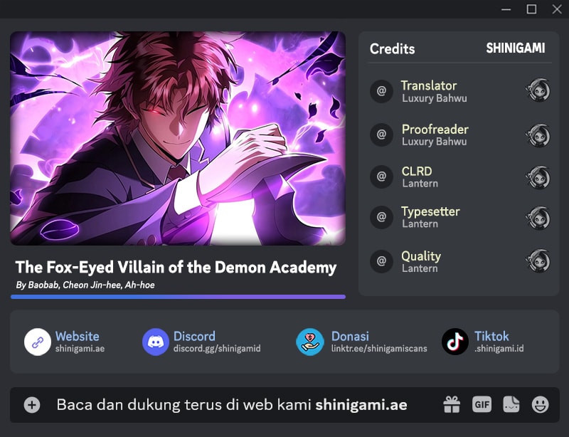 Komik The Fox-Eyed Villain Of The Demon Academy Chapter 20 gambar nomor 1