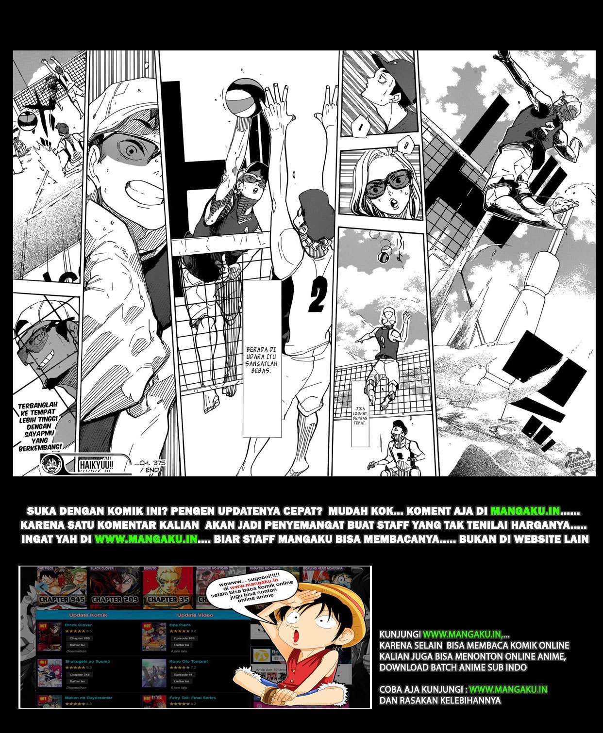 Haikyuu!! Chapter 375 Gambar 19