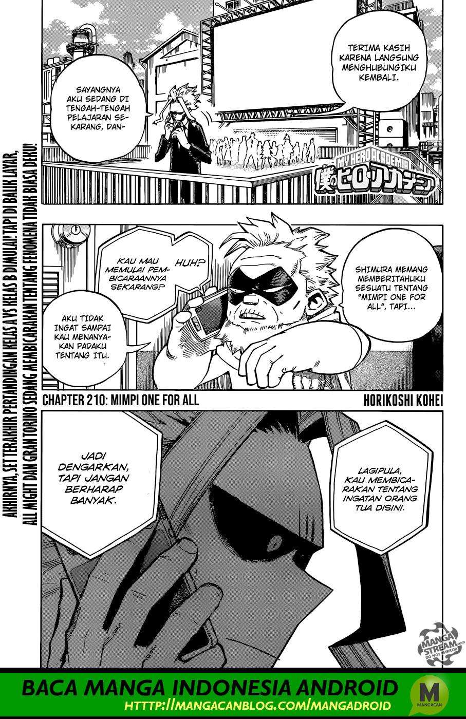 Komik Boku no Hero Academia Chapter 210 gambar nomor 1