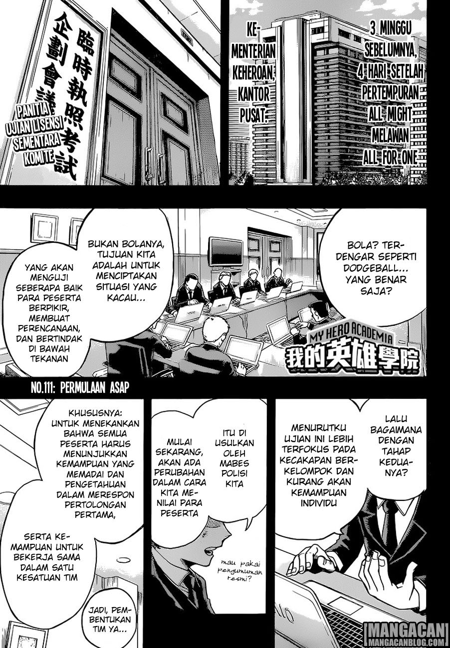 Komik Boku no Hero Academia Chapter 111 gambar nomor 1
