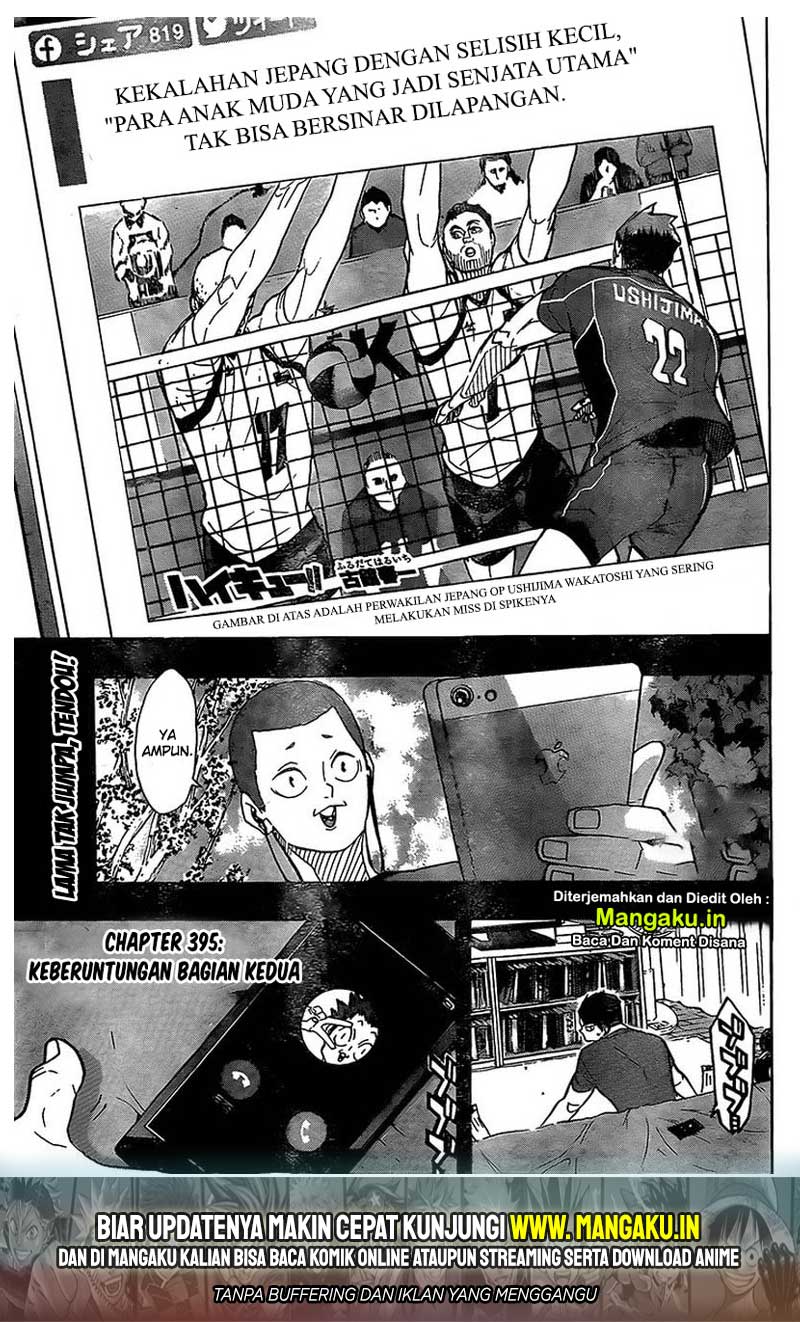 Manga Haikyuu!! Chapter 395 gambar nomor 2