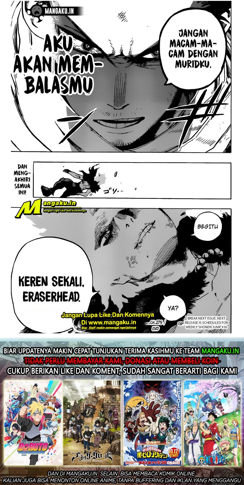 Boku no Hero Academia Chapter 275 Gambar 18