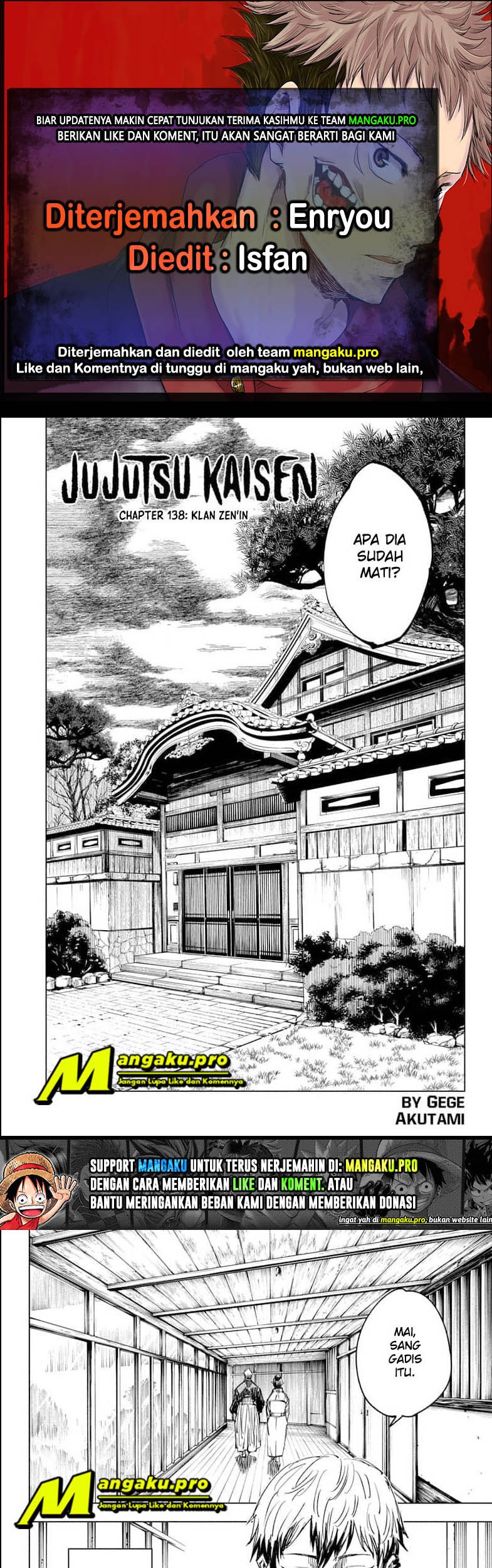 Komik Jujutsu Kaisen Chapter 138 gambar nomor 1