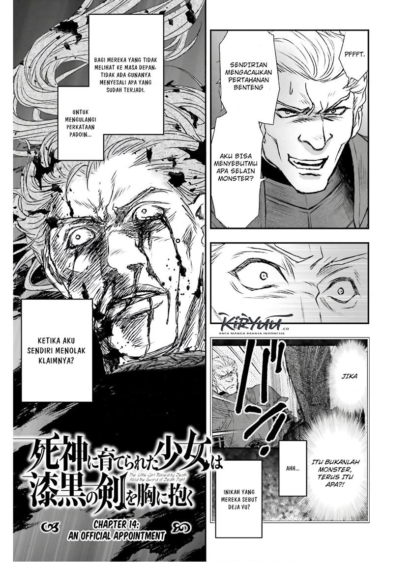 Shinigami ni Sodaterareta Shoujo wa Shikkoku no Tsurugi wo Mune ni Idaku Chapter 14 Gambar 3