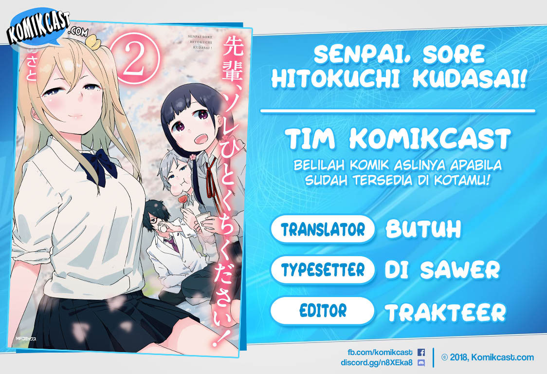 Komik Senpai, Sore hitokuchi kudasai! Chapter 10 gambar nomor 1