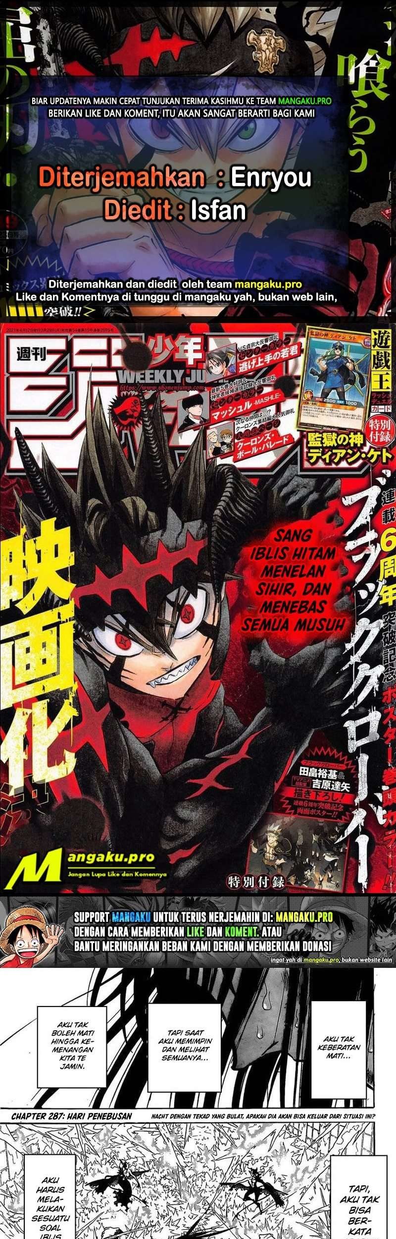 Komik Black Clover Chapter 287 gambar nomor 1