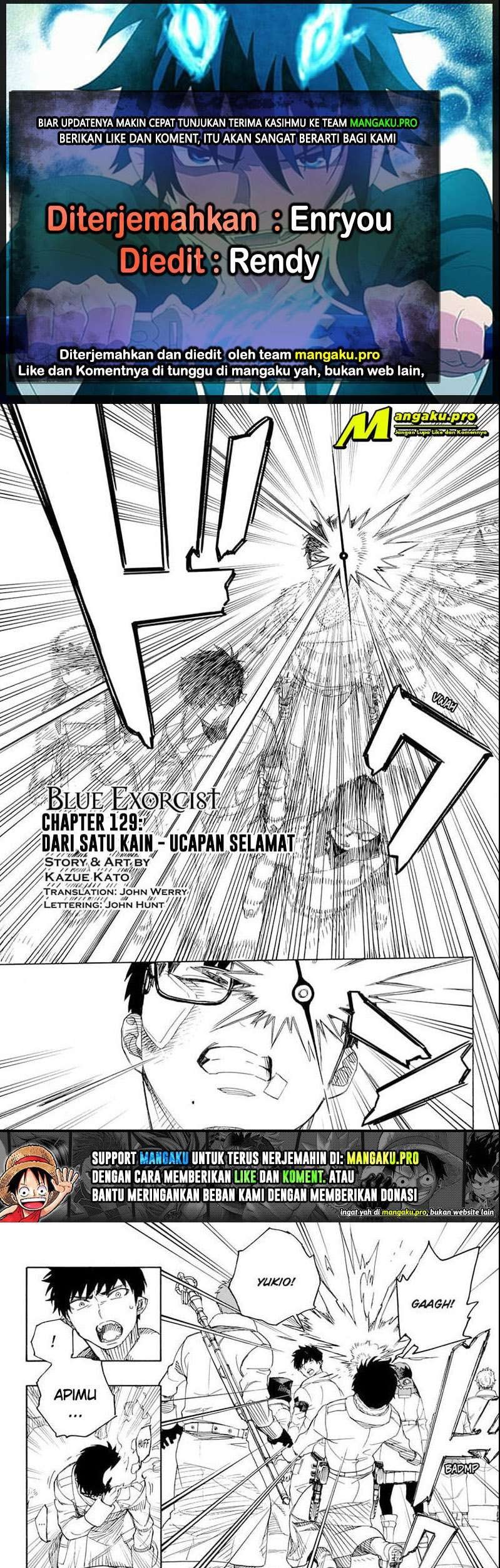Komik Ao no Exorcist Chapter 129.1 gambar nomor 1