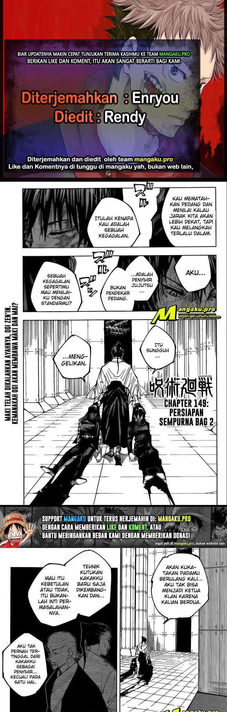 Komik Jujutsu Kaisen Chapter 149 gambar nomor 1