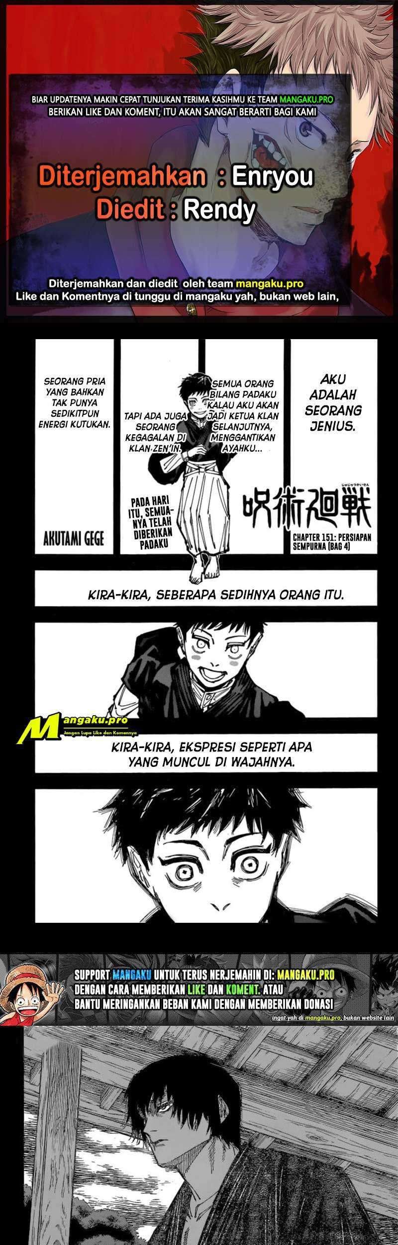 Komik Jujutsu Kaisen Chapter 151 gambar nomor 1