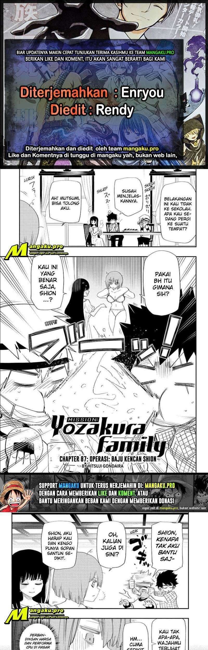 Komik Mission: Yozakura Family Chapter 87 gambar nomor 1