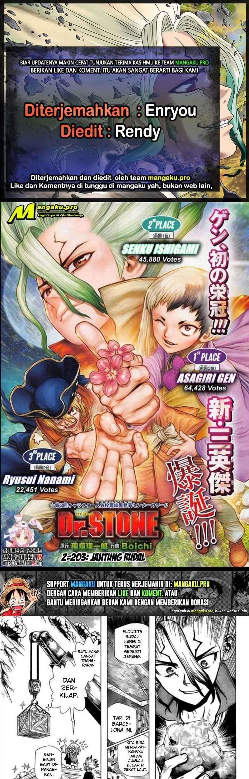 Komik Dr. Stone Chapter 203 gambar nomor 1