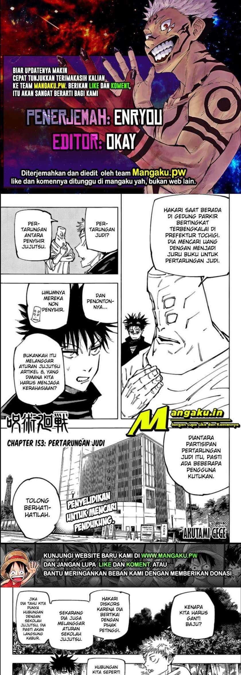 Komik Jujutsu Kaisen Chapter 153 gambar nomor 1