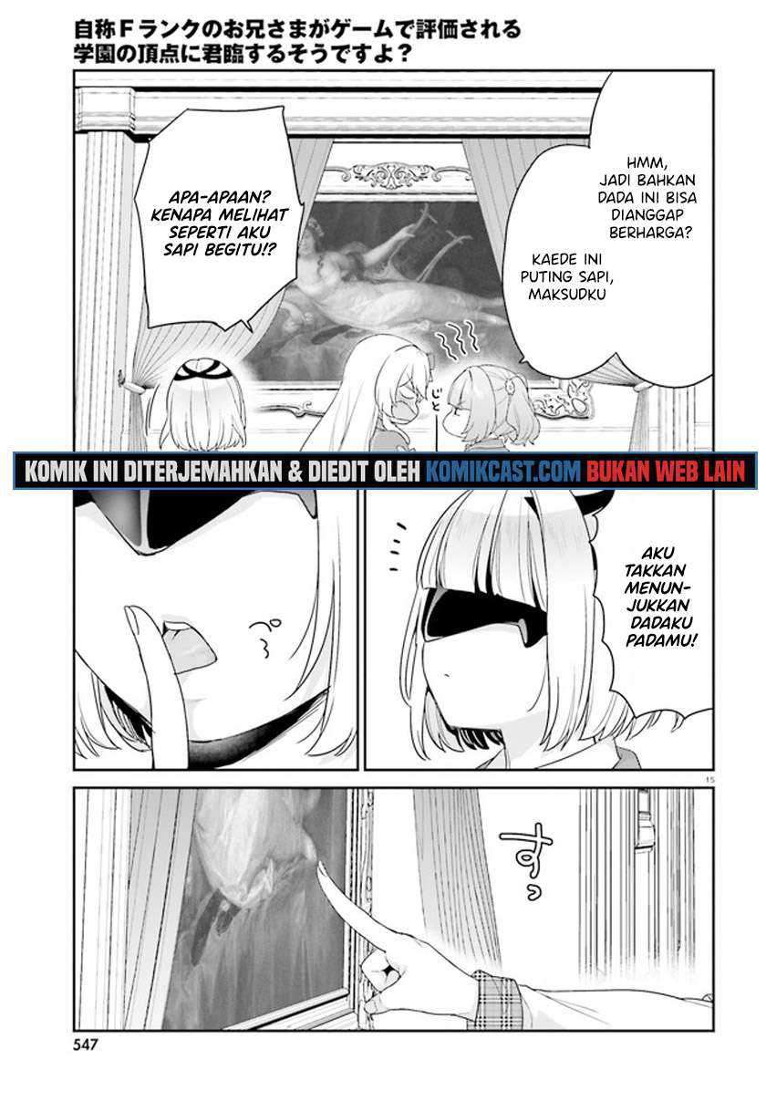 Jishou F-Rank no Oniisama ga Game de Hyouka sareru Gakuen no Chouten ni Kunrin suru Sou desu yo? Chapter 31 Gambar 16