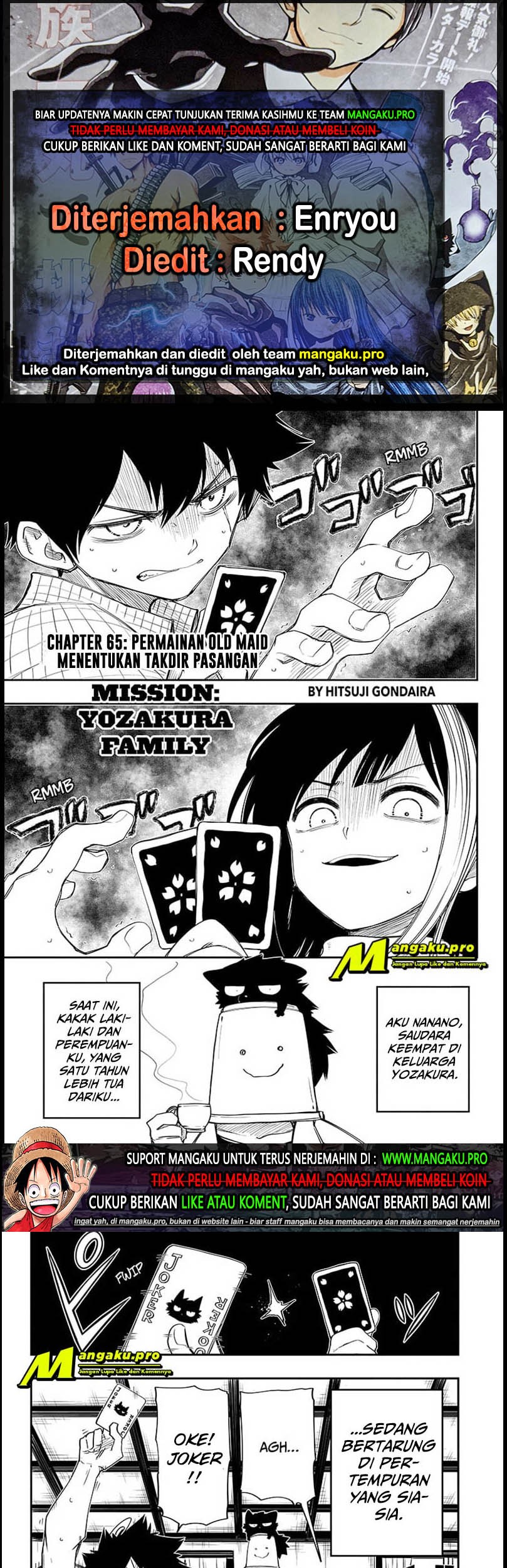 Komik Mission: Yozakura Family Chapter 65 gambar nomor 1