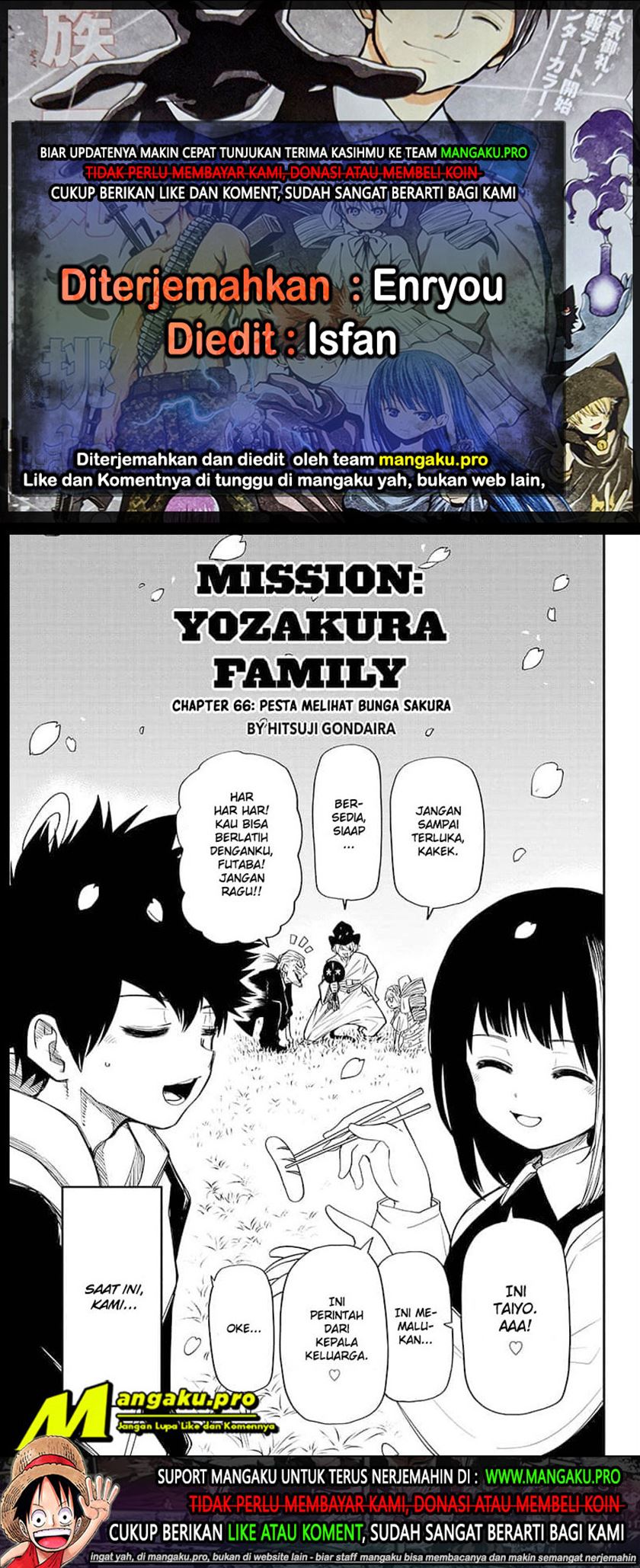 Komik Mission: Yozakura Family Chapter 66 gambar nomor 1