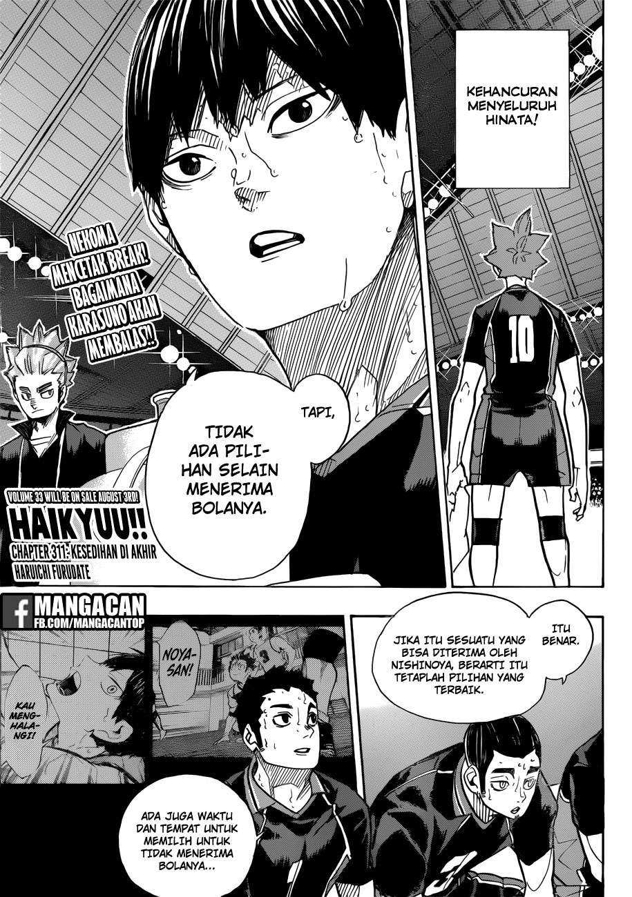 Komik Haikyuu!! Chapter 311 gambar nomor 1