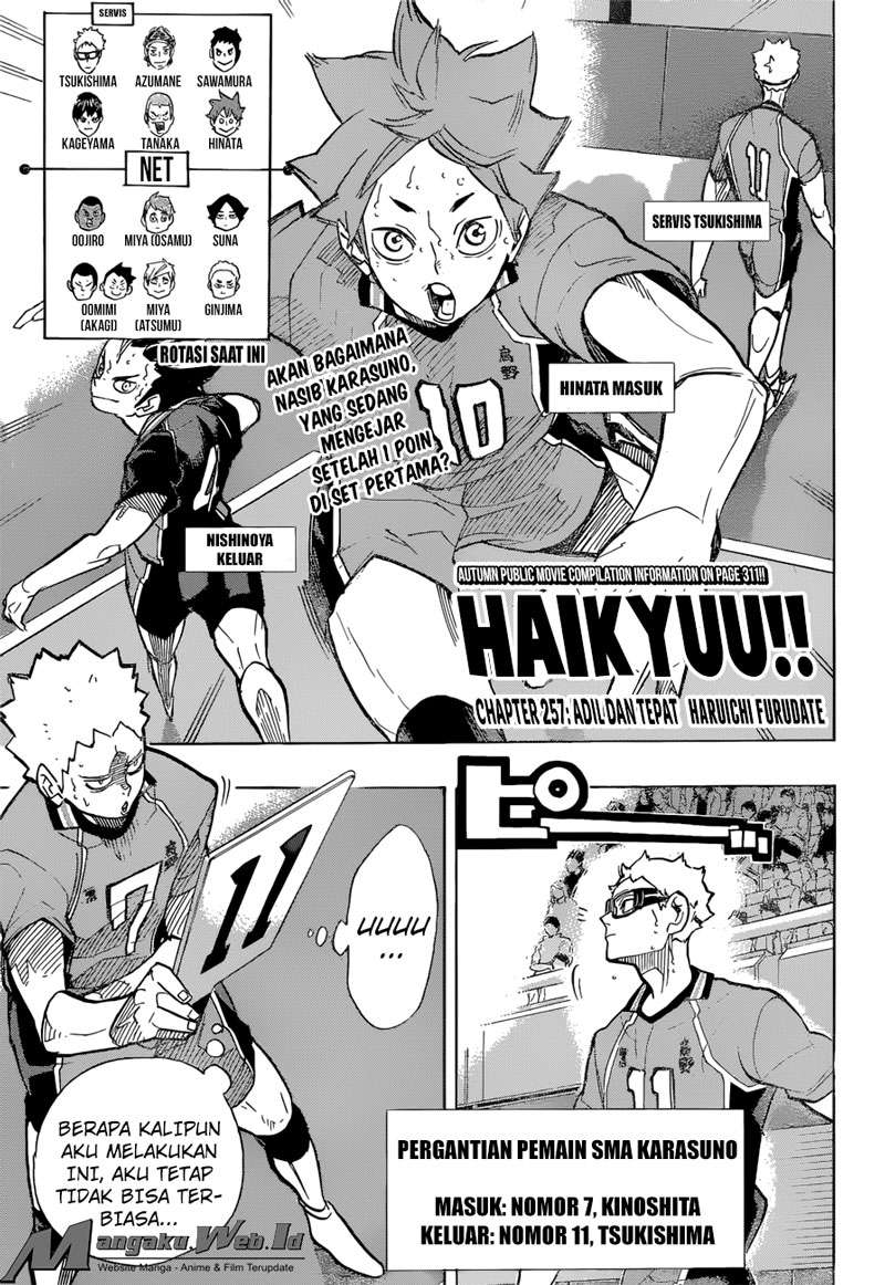 Manga Haikyuu!! Chapter 257 gambar nomor 2