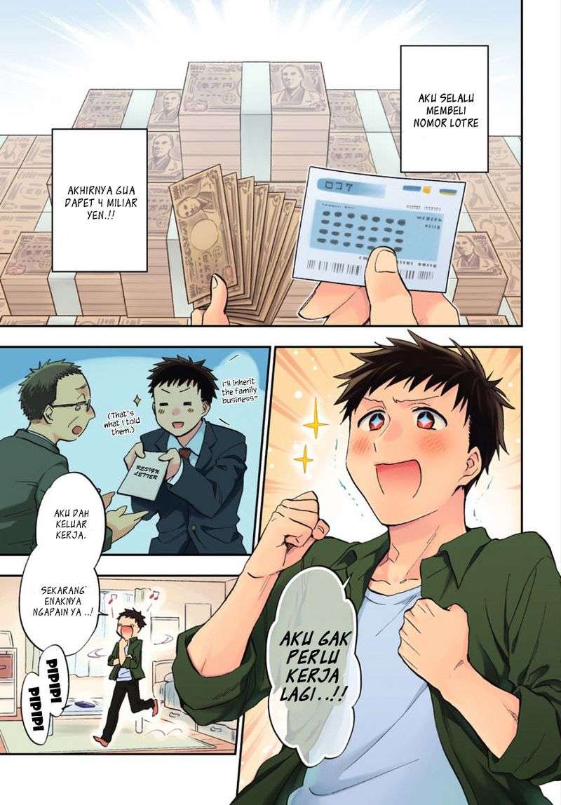 Manga Takarakuji de 40-oku Atatta n dakedo Isekai ni Ijuusuru Chapter 1 gambar nomor 2