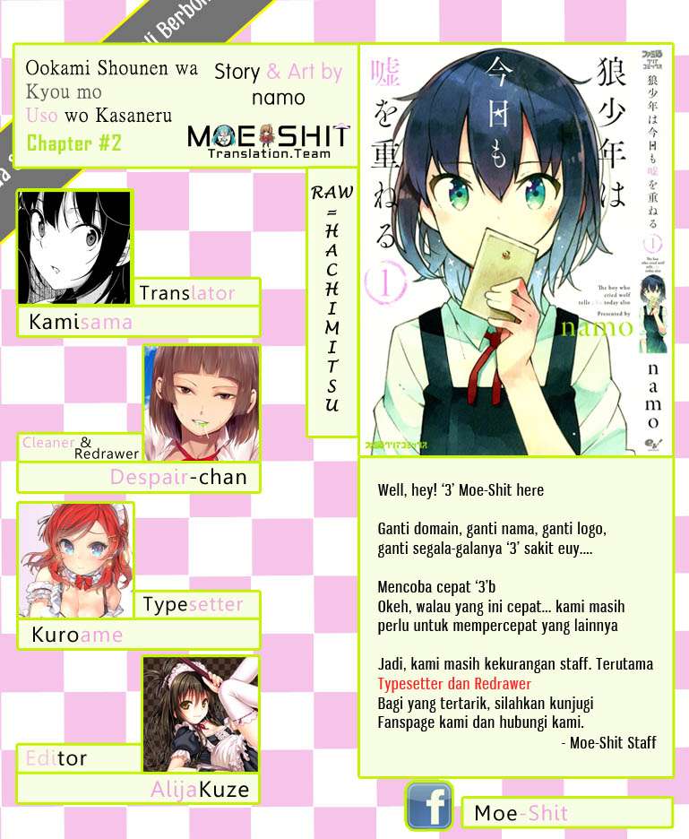 Ookami Shounen wa Kyou mo Uso wo Kasaneru Chapter 2 Gambar 28