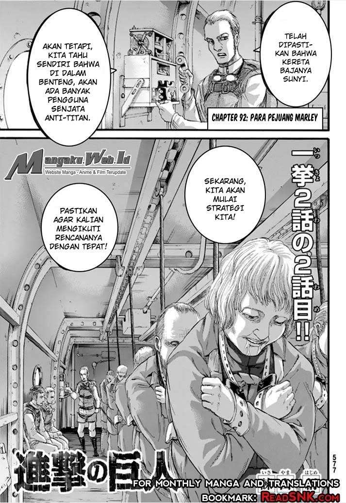 Manga Shingeki no Kyojin Chapter 92 gambar nomor 2