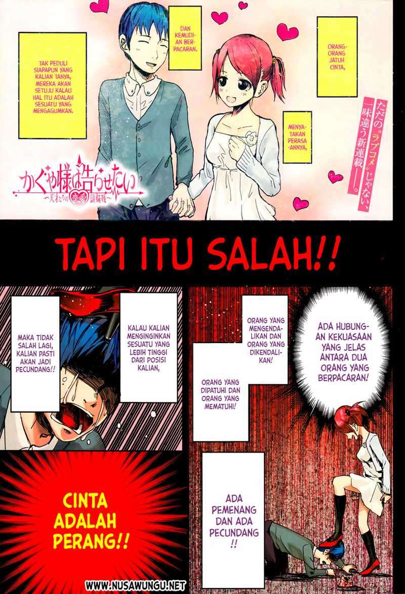 Manga Kaguya-sama wa Kokurasetai – Tensai-tachi no Renai Zunousen Chapter 1 gambar nomor 2